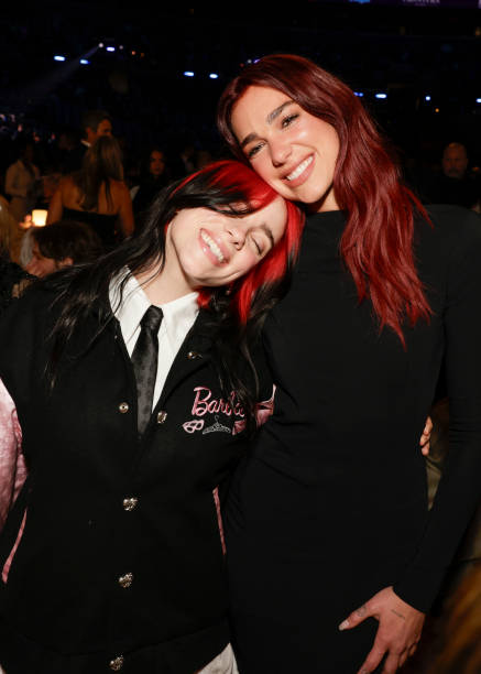 Billie Eilish and Dua Lipa Behind the Scenes (437×612)