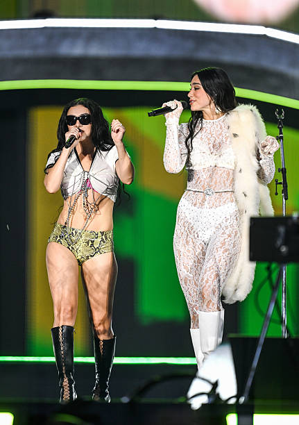 Charli Xcx Performs on Stage with Dua Lipa During