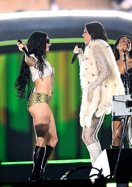 Charli Xcx Performs on Stage with Dua Lipa During