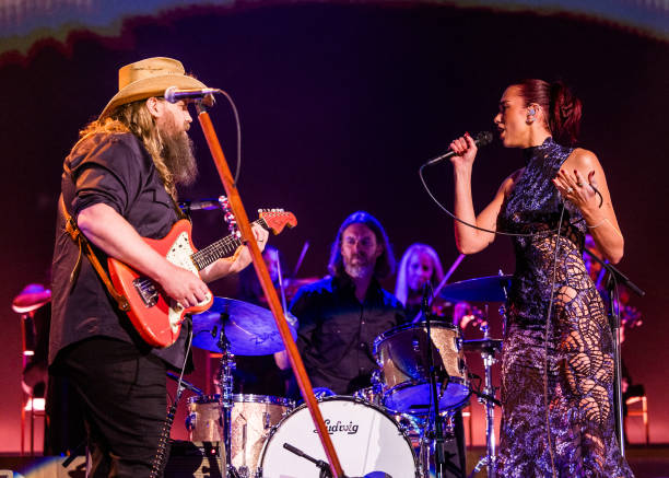 Chris Stapleton and Dua Lipa Perform Onstage