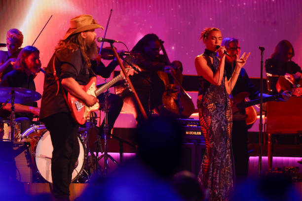 Chris Stapleton and Dua Lipa Perform Onstage