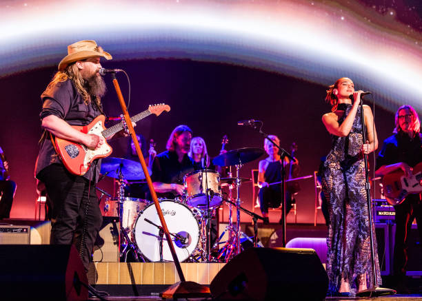 Chris Stapleton and Dua Lipa Perform Onstage