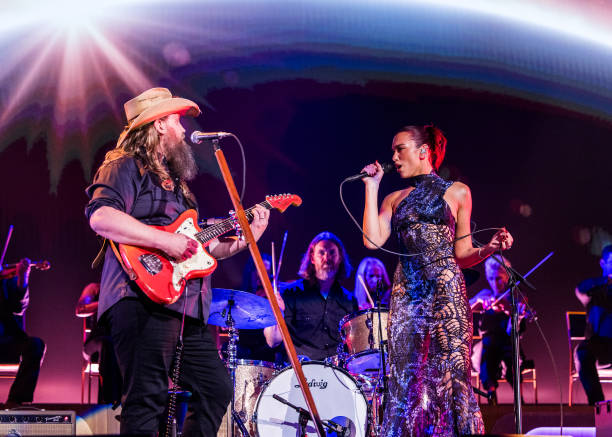 Chris Stapleton and Dua Lipa Perform Onstage