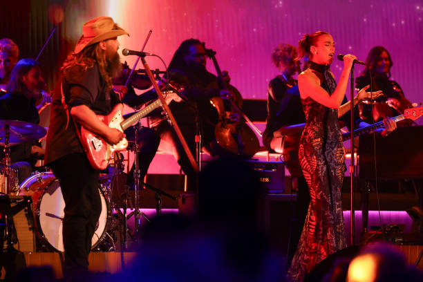 Chris Stapleton and Dua Lipa Perform Onstage