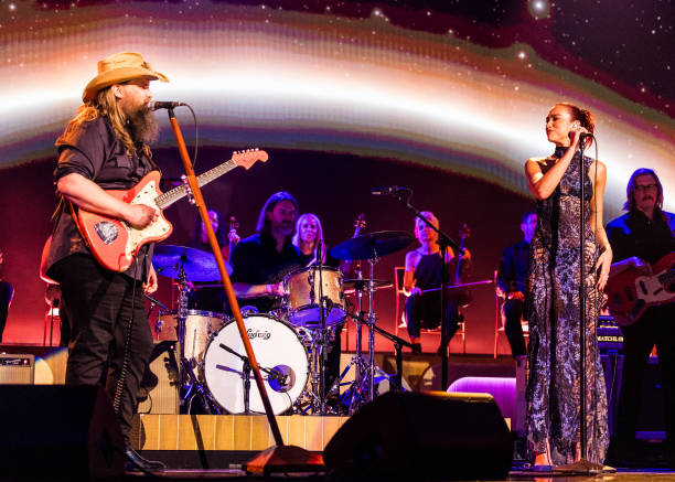 Chris Stapleton and Dua Lipa Perform Onstage