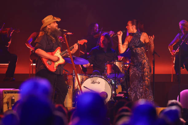 Chris Stapleton and Dua Lipa Perform Onstage