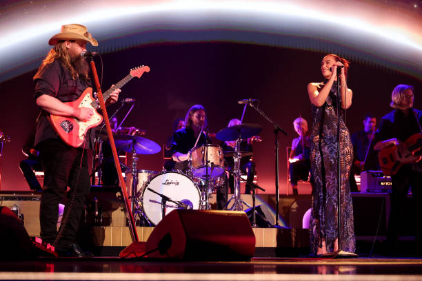 Chris Stapleton and Dua Lipa Performs Onstage