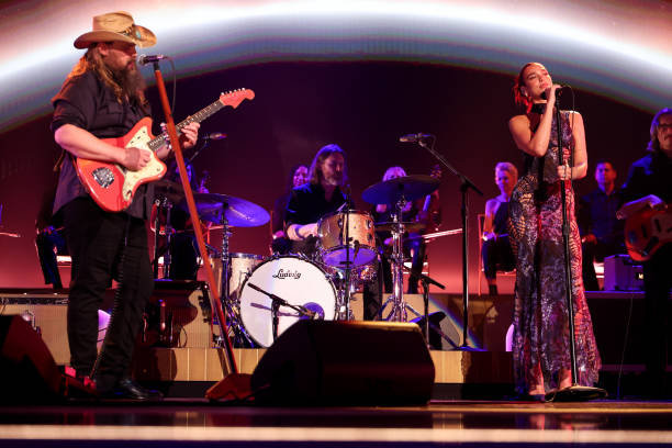 Chris Stapleton and Dua Lipa Performs Onstage