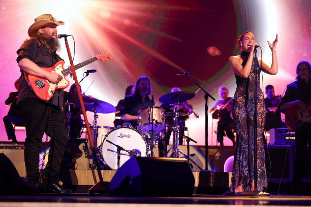 Chris Stapleton and Dua Lipa Performs Onstage