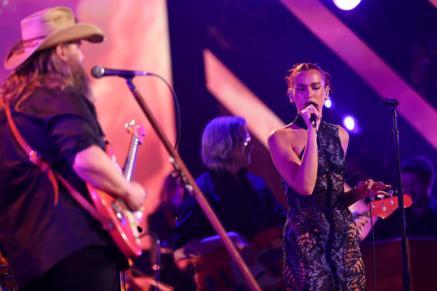 Chris Stapleton and Dua Lipa Performs Onstage