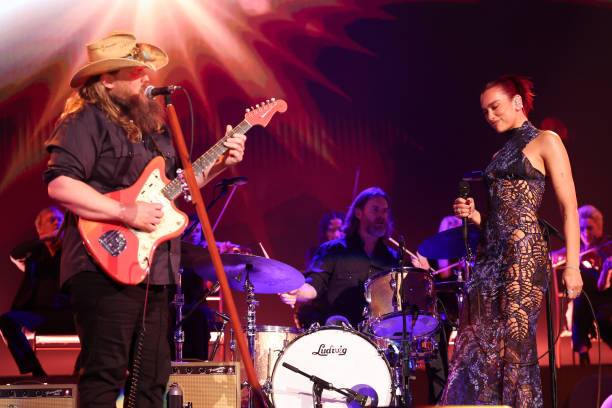 Chris Stapleton and Dua Lipa Performs Onstage