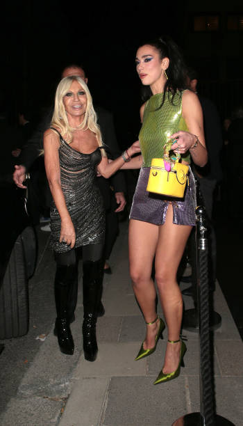 Donatella Versace and Dua Lipa Seen Attending Vers