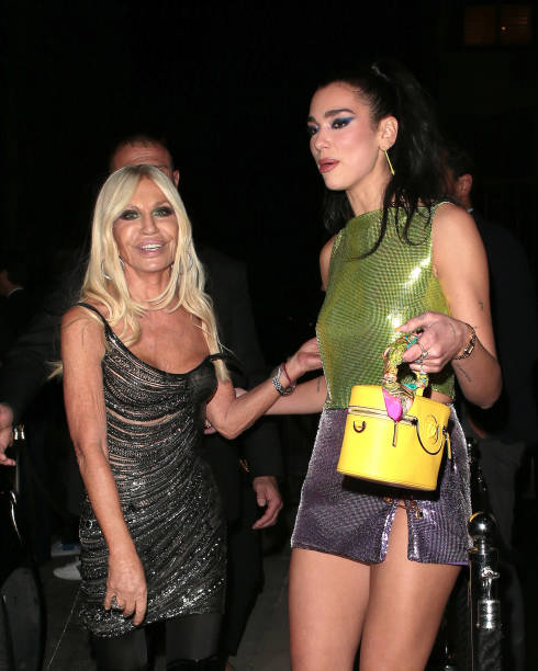 Donatella Versace and Dua Lipa Seen Attending Vers
