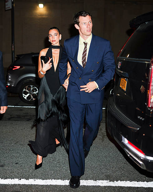 Dua Lipa and Callum Turner Are Seen Outside (490×612)