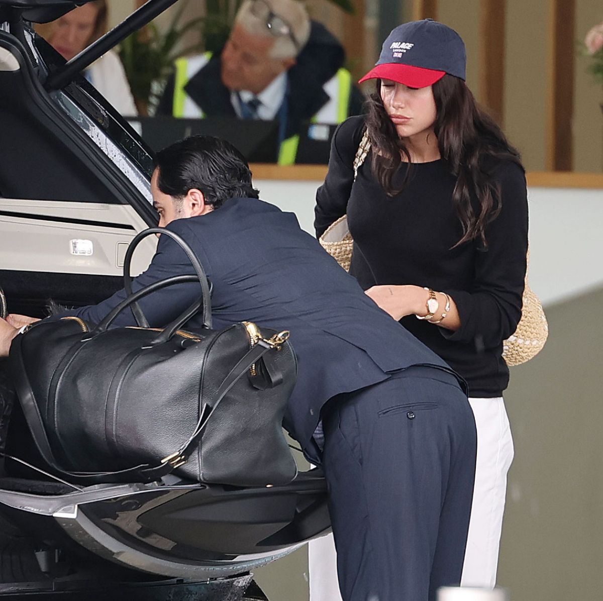 Dua Lipa and Callum Turner Arrives to Board a Sici