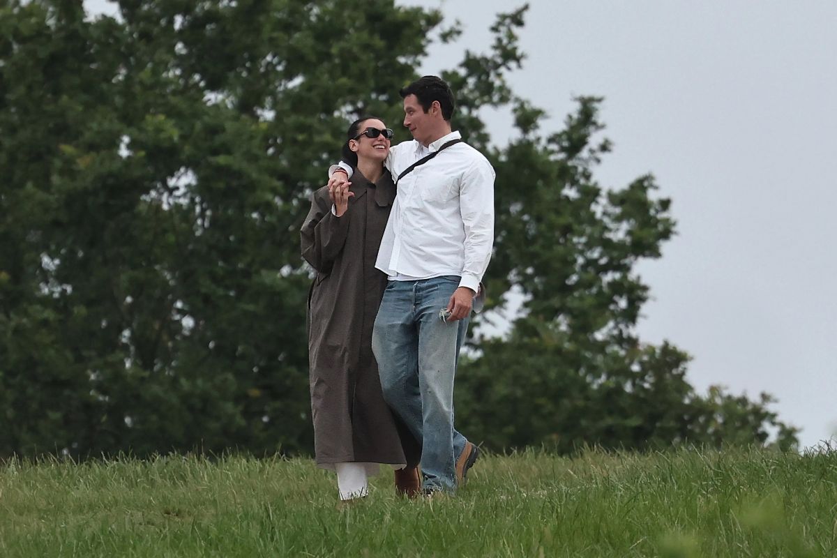 Dua Lipa and Callum Turner at a Low Key Dog Walk