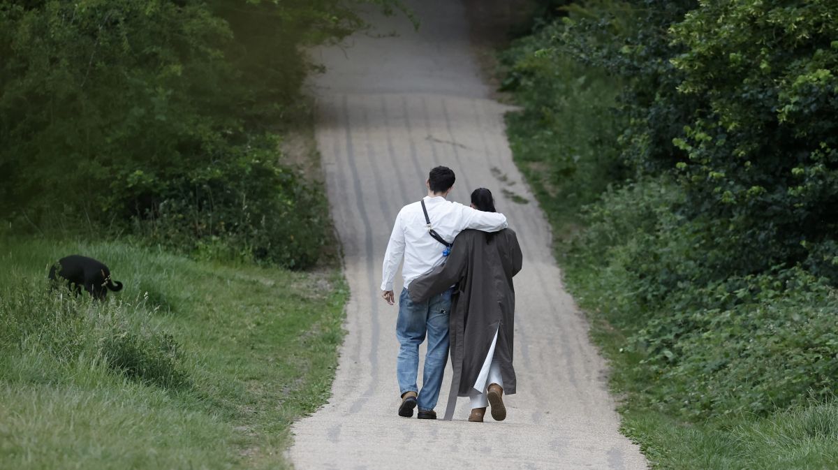 Dua Lipa and Callum Turner at a Low Key Dog Walk