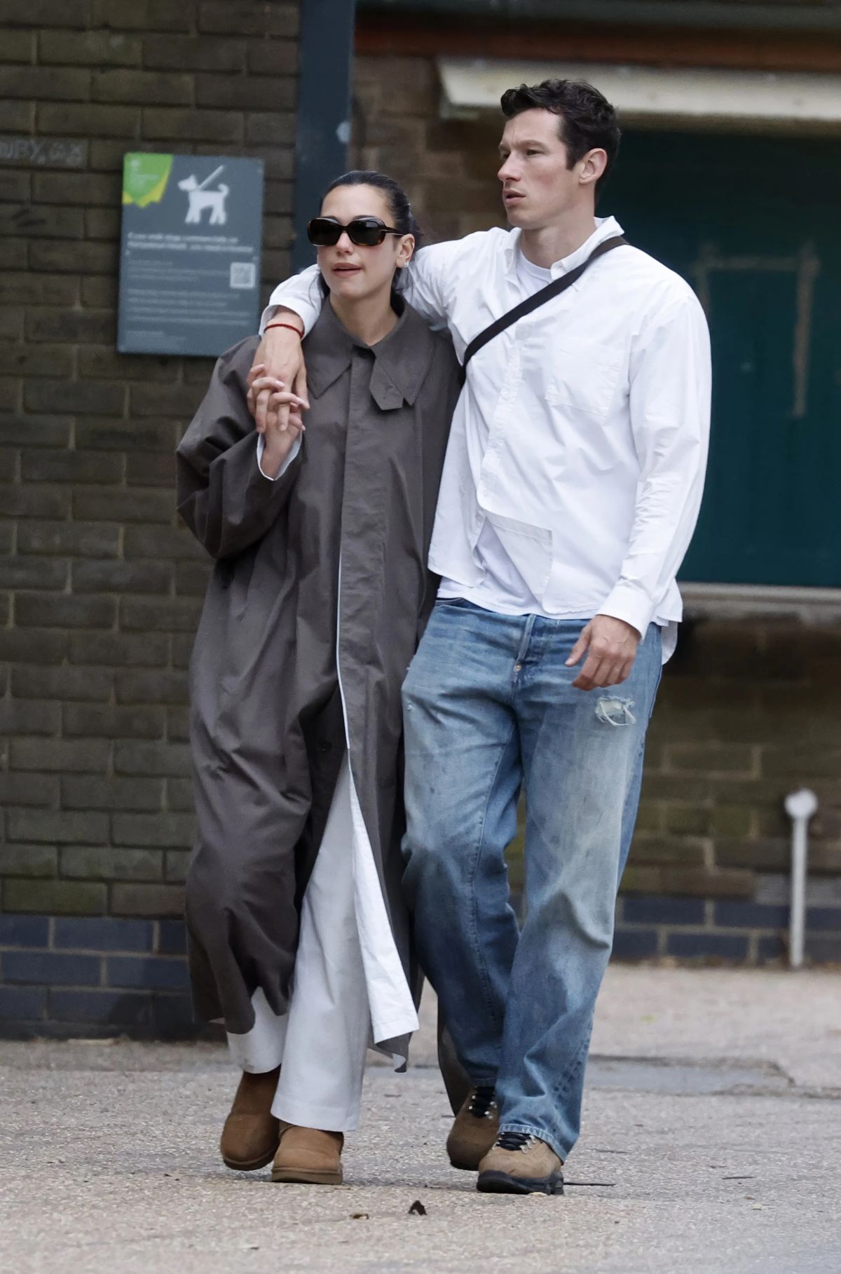 Dua Lipa and Callum Turner at a Low Key Dog Walk