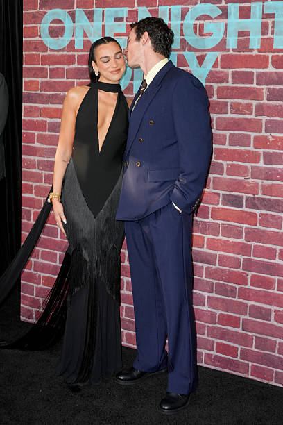 Dua Lipa and Callum Turner at Universal Pictures