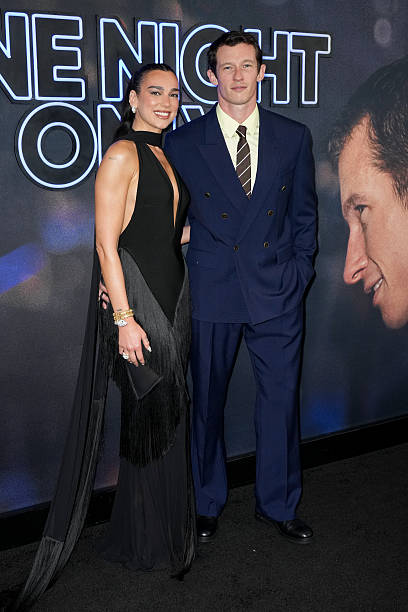 Dua Lipa and Callum Turner at Universal Pictures