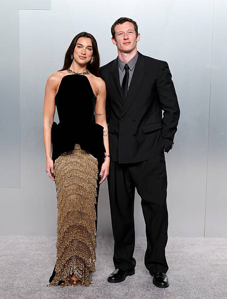 Dua Lipa and Callum Turner attend the 2026 Vanity Fair Oscar Party Hosted By Mark Guiducci at Los Angeles County Muse...