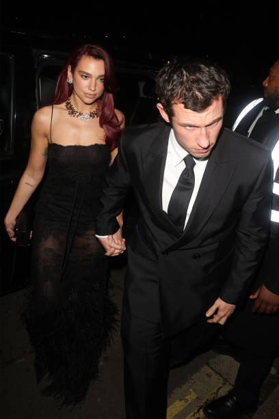 Dua Lipa and Callum Turner Attend the British Vogu