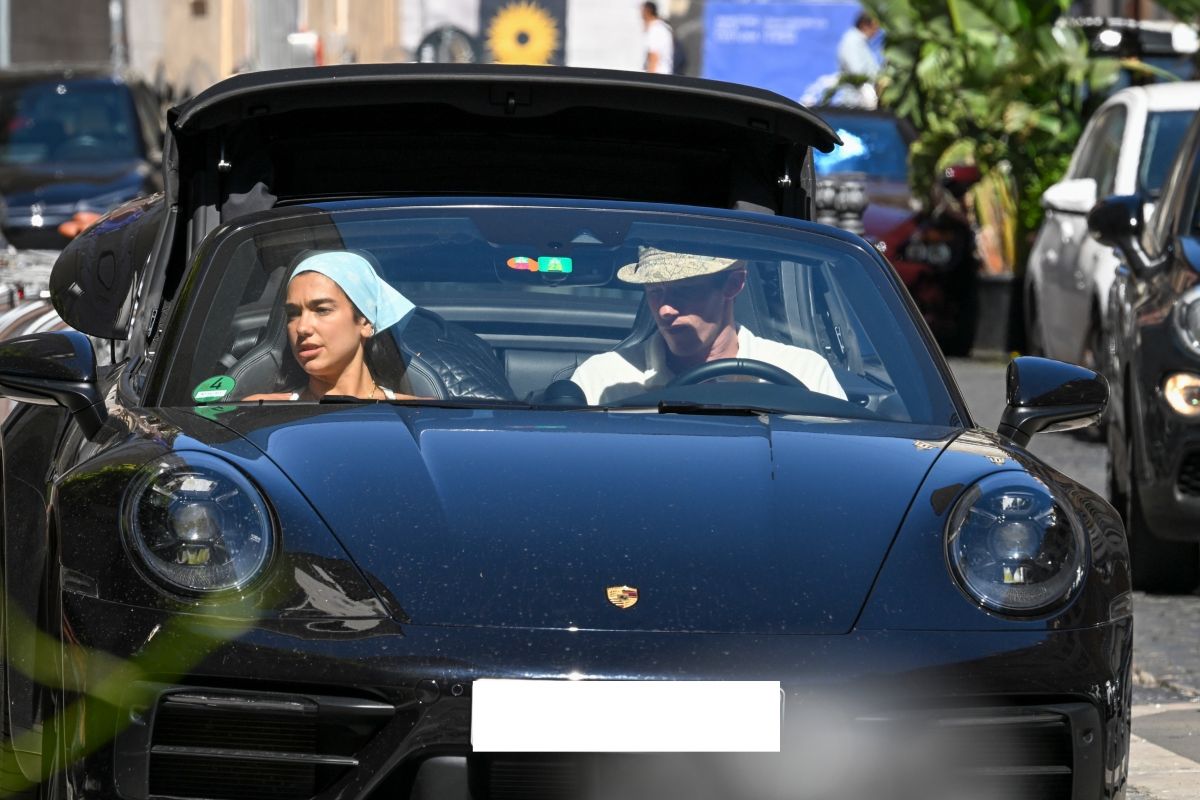 Dua Lipa and Callum Turner Leaves Town in a Black