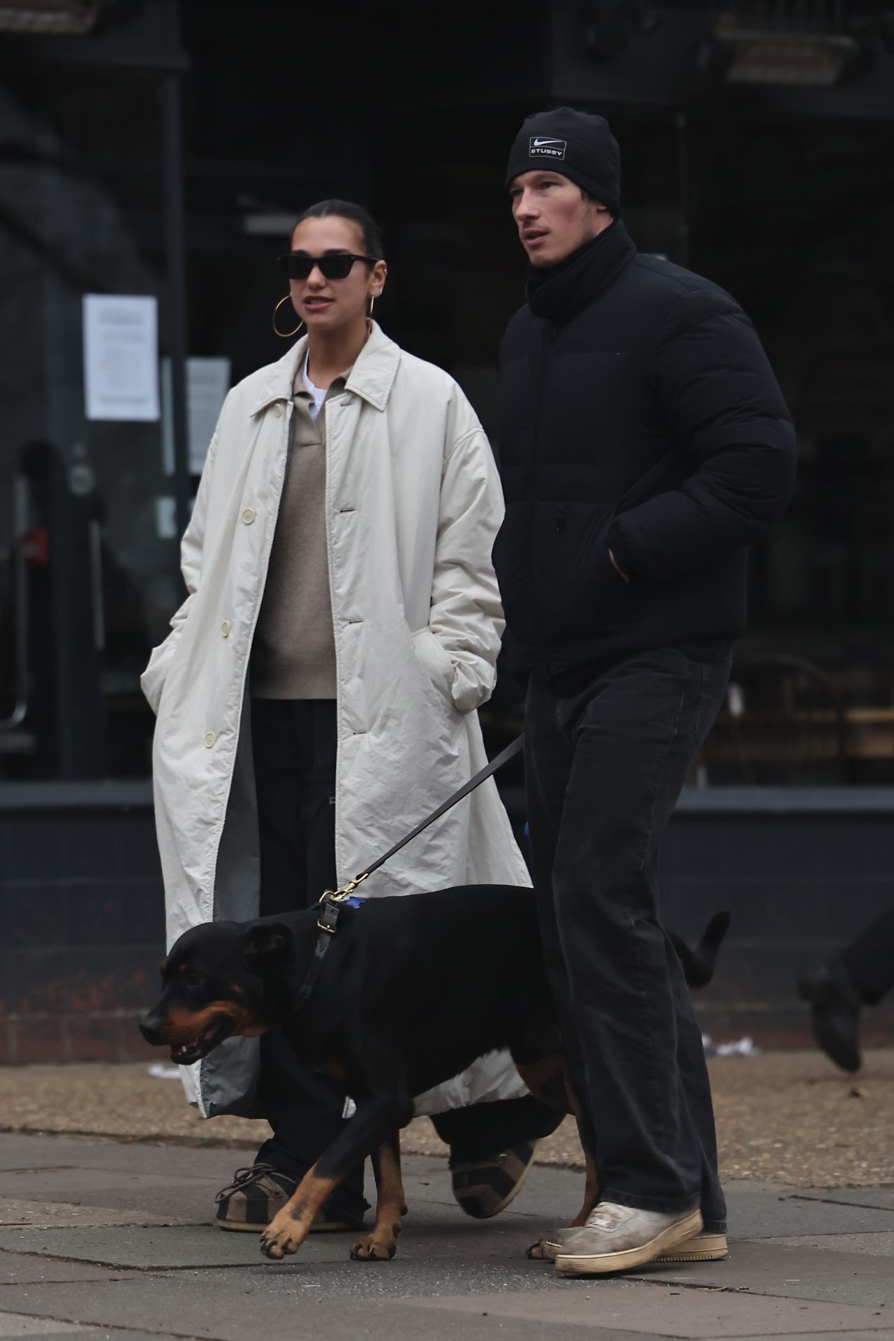 Dua Lipa and Callum Turner on Dog Walk London Janu