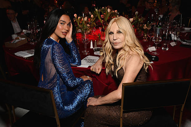 Dua Lipa and Donatella Versace Attend Elton John