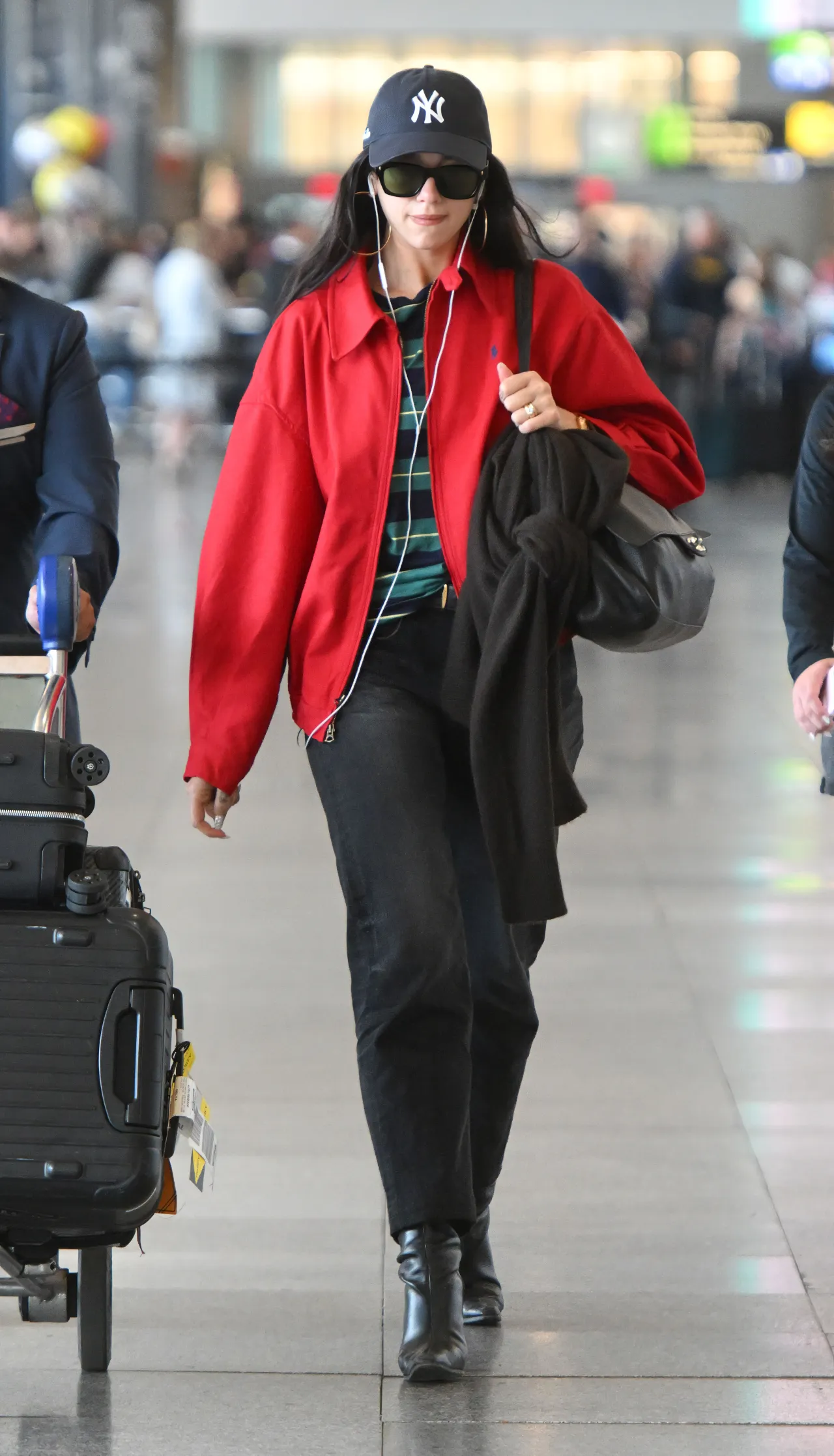 Dua Lipa Arrives at Jfk in a Red Jacket August