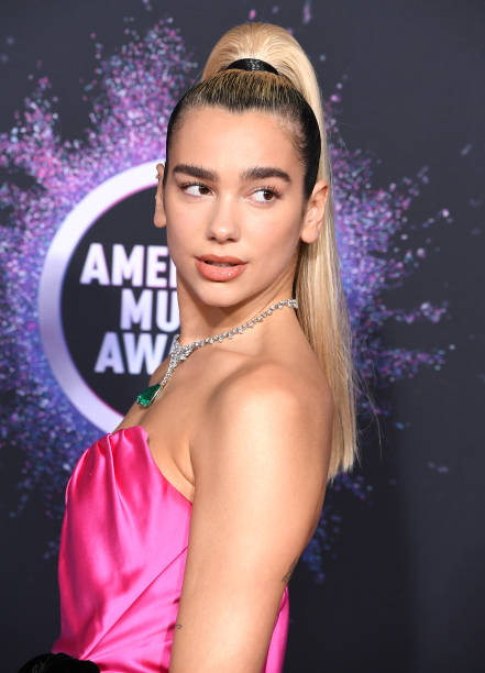 Dua Lipa arrives at the 2019 American Music Awards at Microsoft Theater on November 24, 2019 in Los Angeles, California.