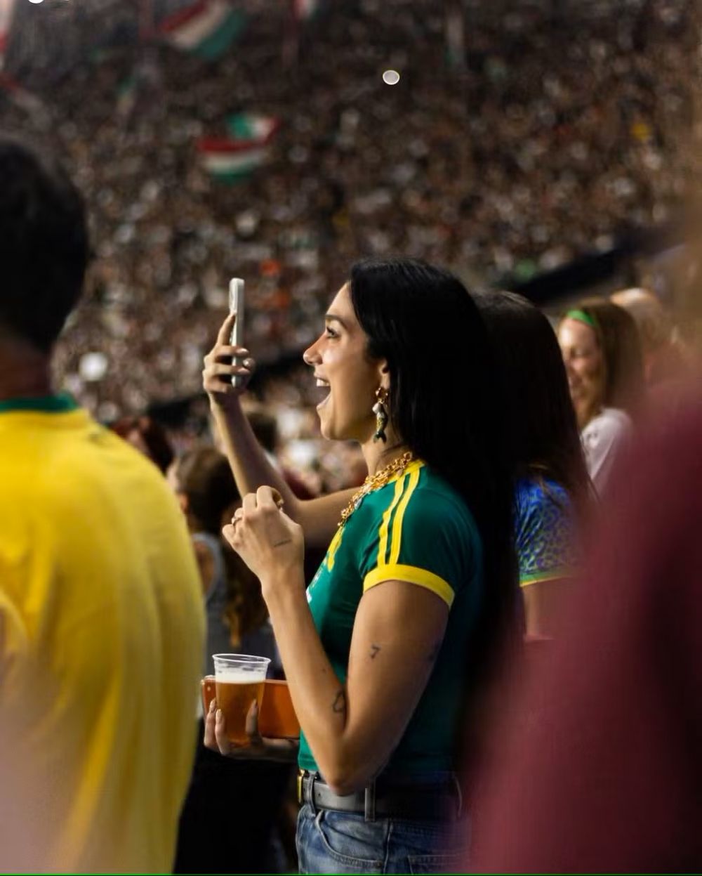 Dua Lipa at Fluminense Vs Flamengo Derby at Maraca