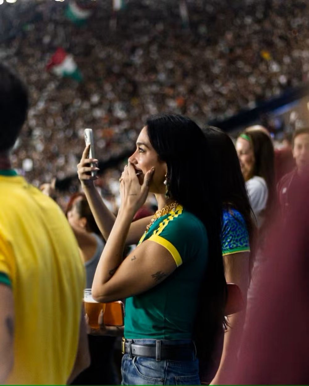 Dua Lipa at Fluminense Vs Flamengo Derby at Maraca