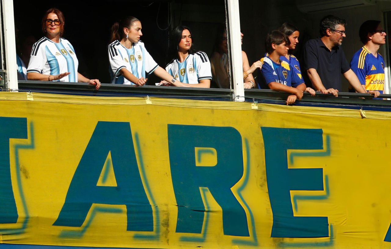 Dua Lipa Attends Boca Juniors Vs River Plate Game
