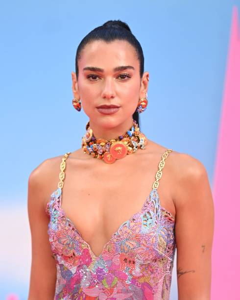 Dua Lipa attends the "Barbie" European Premiere at Cineworld Leicester Square on July 12, 2023 in London, England.