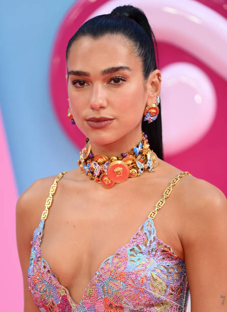Dua Lipa attends the "Barbie" European Premiere at Cineworld Leicester Square on July 12, 2023 in London, England.