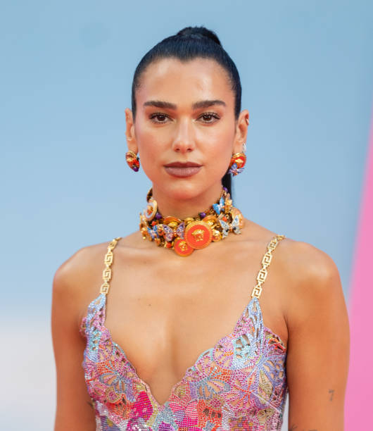Dua Lipa attends the "Barbie" European Premiere at Cineworld Leicester Square on July 12, 2023 in London, England.