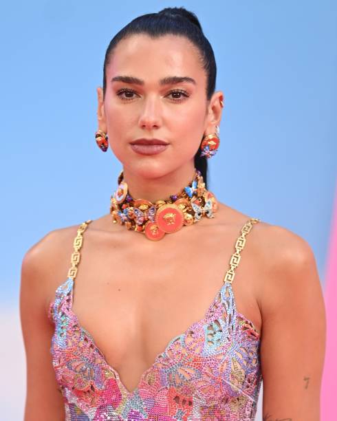 Dua Lipa attends the "Barbie" European Premiere at Cineworld Leicester Square on July 12, 2023 in London, England.