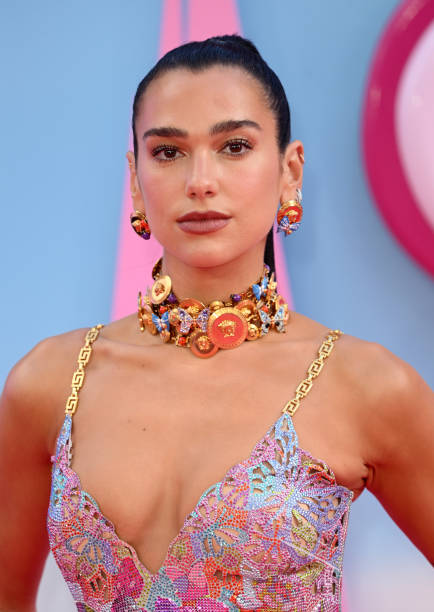 Dua Lipa attends the "Barbie" European Premiere at Cineworld Leicester Square on July 12, 2023 in London, England.