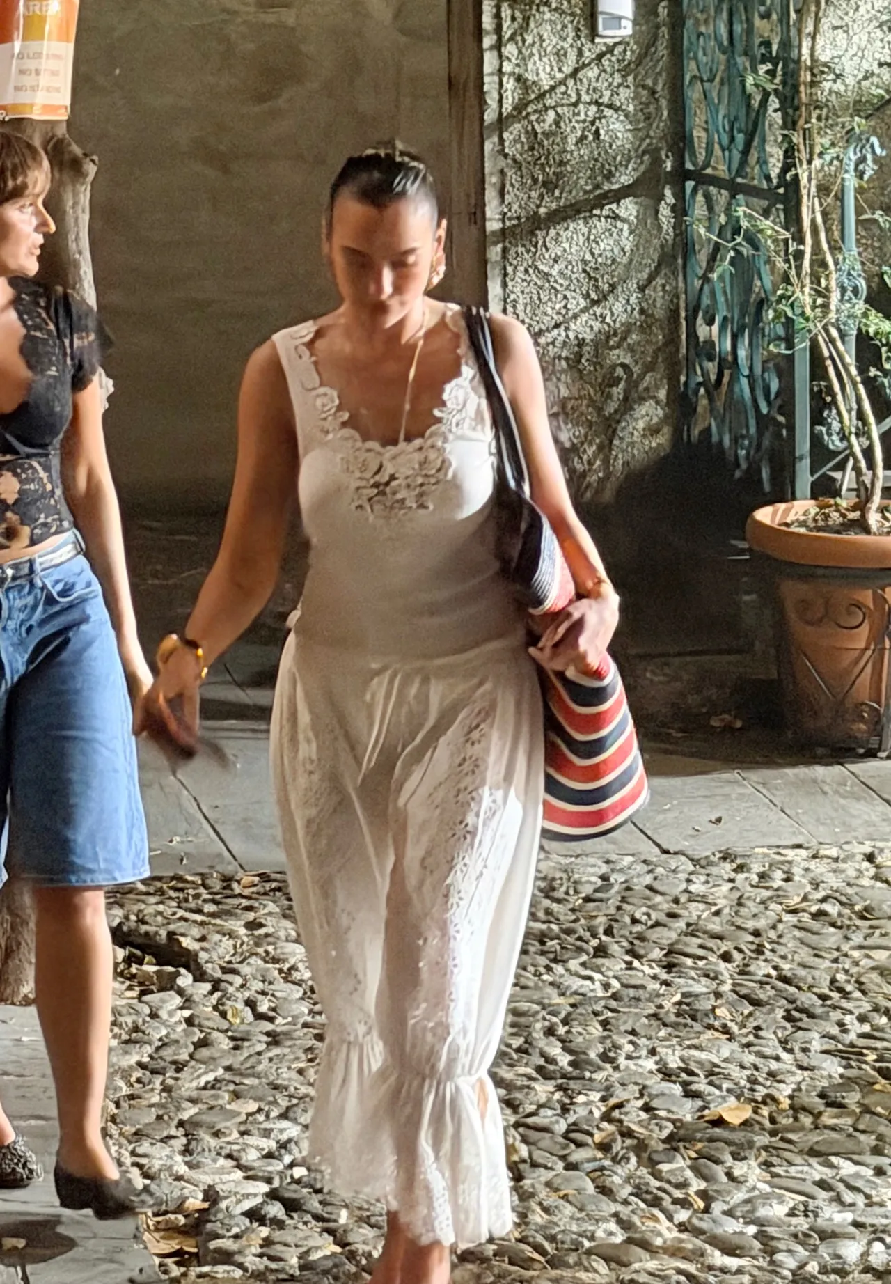 Dua Lipa Chlo White Resort Look in Portofino Augus