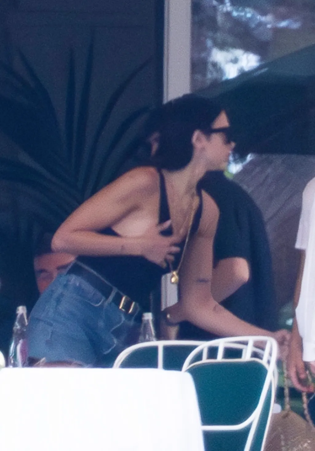 Dua Lipa in Black Bodysuit and Denim for Palermo