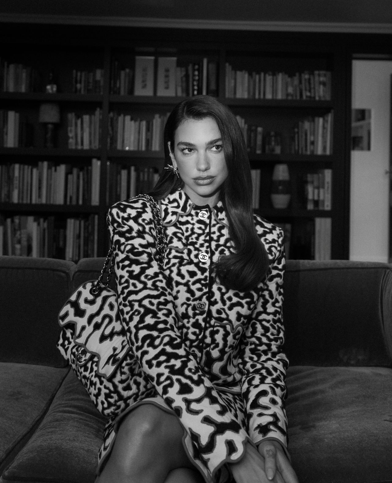 Dua Lipa in Bold Yellow Patterned Ensemble Photoshoot 2026 (1280×1577)