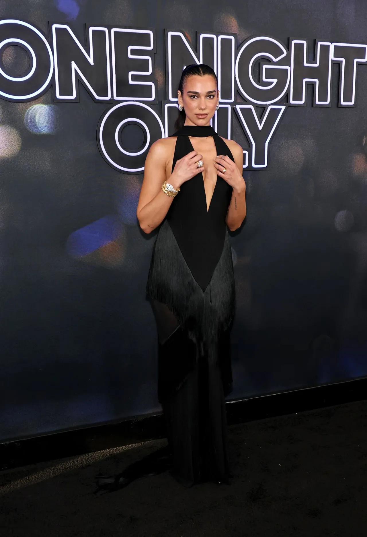 Dua Lipa in Custom Ferragamo at One Night Only Pre
