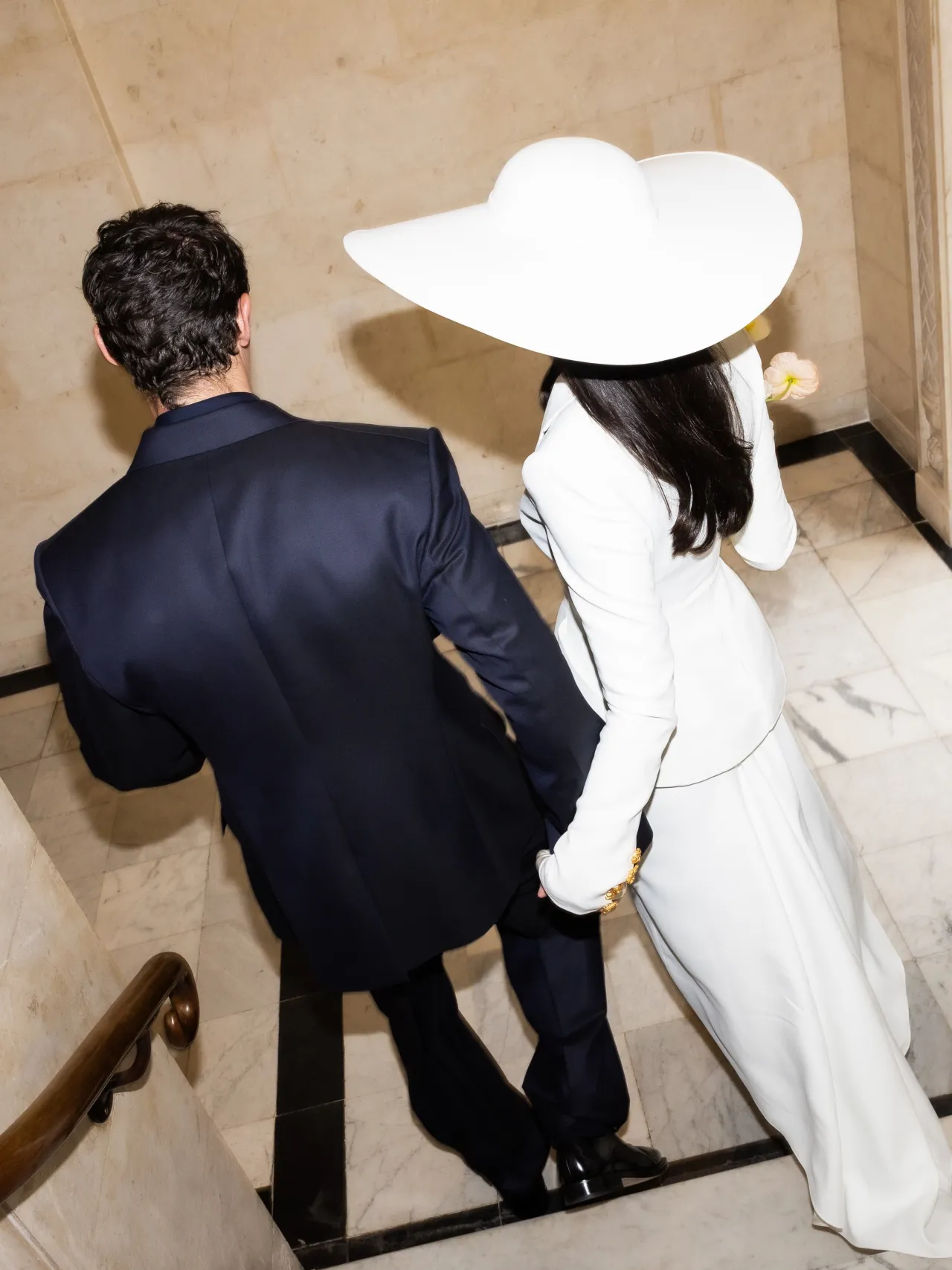 Dua Lipa in Schiaparelli Bridal Suit for Wedding