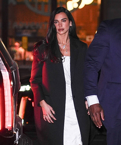 Dua Lipa is seen on March 18, 2026 in New York City