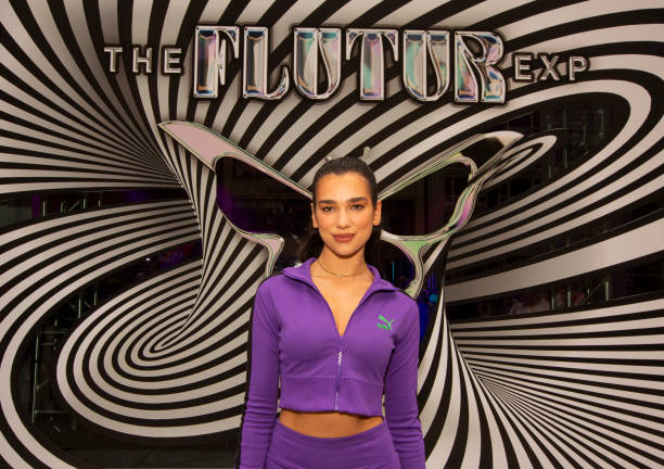 Dua Lipa visits the Flutur x Puma Experience at Michigan Avenue on July 28, 2022 in Chicago, Illinois.