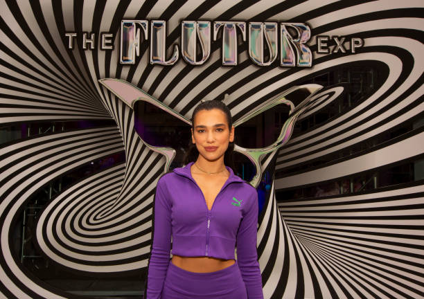 Dua Lipa visits the Flutur x Puma Experience at Michigan Avenue on July 28, 2022 in Chicago, Illinois.