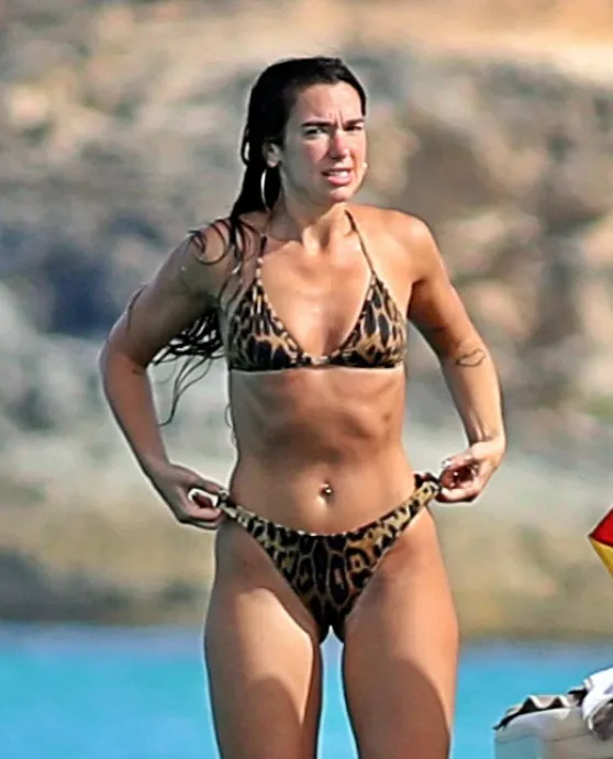 Dua Lipa Wears a Leopard Print Bikini on an Ibiza