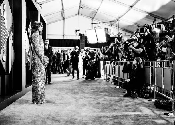 Dua Lipaattends the Grammy Awards on February