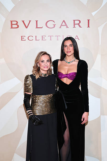 Lucia Silvestri and Dua Lipa attend the Bvlgari Eclettica High Jewelry And High-End Watches Event at Villa Arconati o...